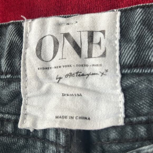 One by One Teaspoon Eagles 25 Slouchy Crop Jeans Distressed Black - Picture 10 of 11